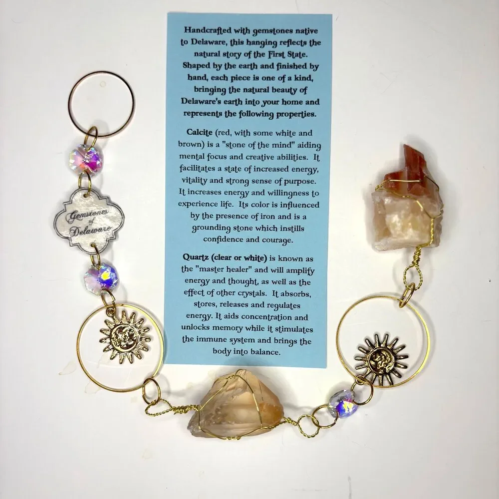 Delaware Quartz & Calcite Wall Hanging, Gemstones of Delaware Collection